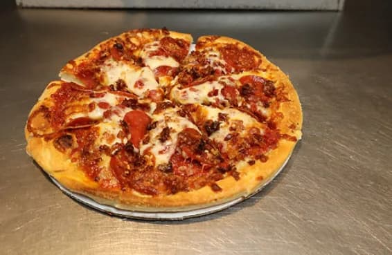 House Special pizza with sausage, peppers and meat